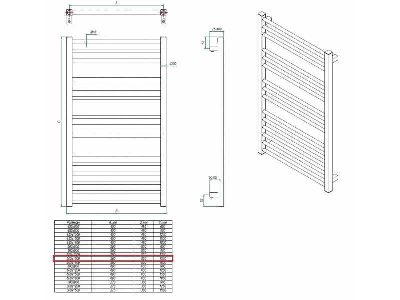 Купить Полотенцесушитель электрический Grota Classic 53 x 150 см, ширина 53 см, высота 150 см, крашеный белый