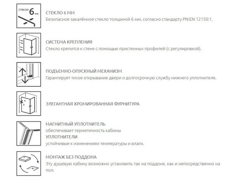 Купить Душевой уголок Radaway Almatea PDD/E 100 х 80 х 195 см, стекло графит, профиль хром, 30542-01-05N