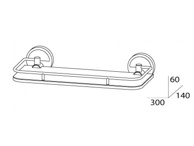 Купить Полка с ограничителем FBS Luxia LUX 013 длина 30 см