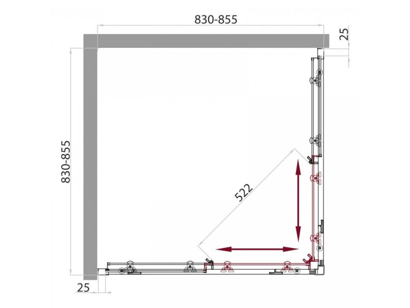 Купить Душевой уголок BelBagno SELA-A-2-85-C-Cr, 85 х 85 х 190 см, стекло прозрачное