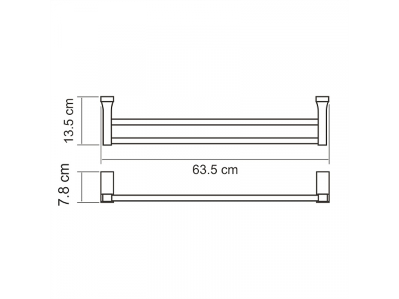 Купить Полотенцедержател двойной WasserKRAFT K-6040, хром, 63.5 см