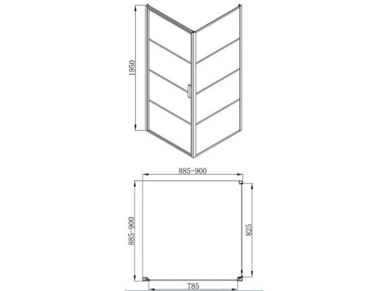 Купить Душевой уголок Bravat Black Line BS090.2115B, 90 x 90 х 195 см, двери распашные, стекло прозрачное, черный