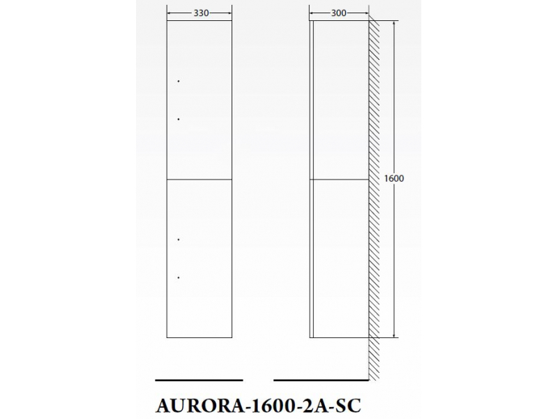 Купить Шкаф BelBagno Aurora AURORA-1600-2A-SC-BL-P подвесной, левый/правый