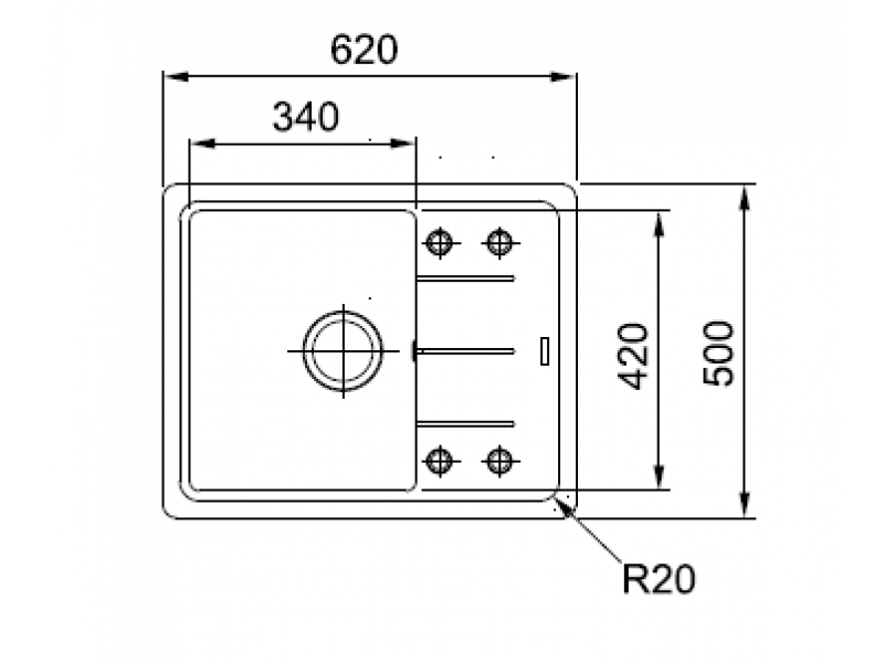 Купить Мойка Franke BASIS BFG 611 C, 114.0280.871, гранит, установка сверху, оборачиваемая, цвет серый, 62*50 см