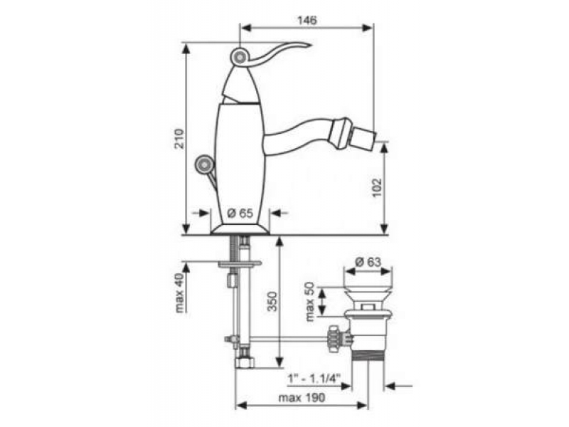 Купить Смеситель для биде Emmevi Abel 39004OR, золото