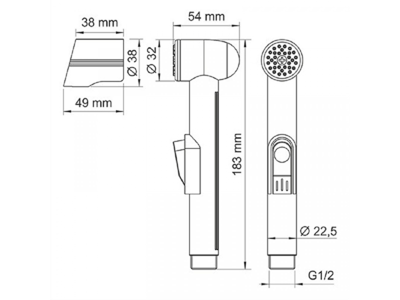 Купить Гигиенический душ WasserKRAFT 8500 А85056 со смесителем, цвет белый Soft-touch