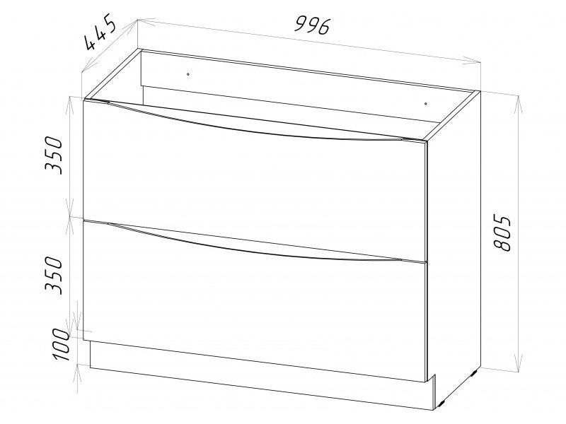 Купить Тумба под раковину BelBagno Marino MARINO-1000-2C-PIA-BL-P, 100 х 44.5 х 80 см, Bianco Lucido - белый глянец