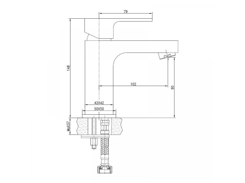 Купить Смеситель Aquanet Cubic SD90443-2 (187228) для раковины