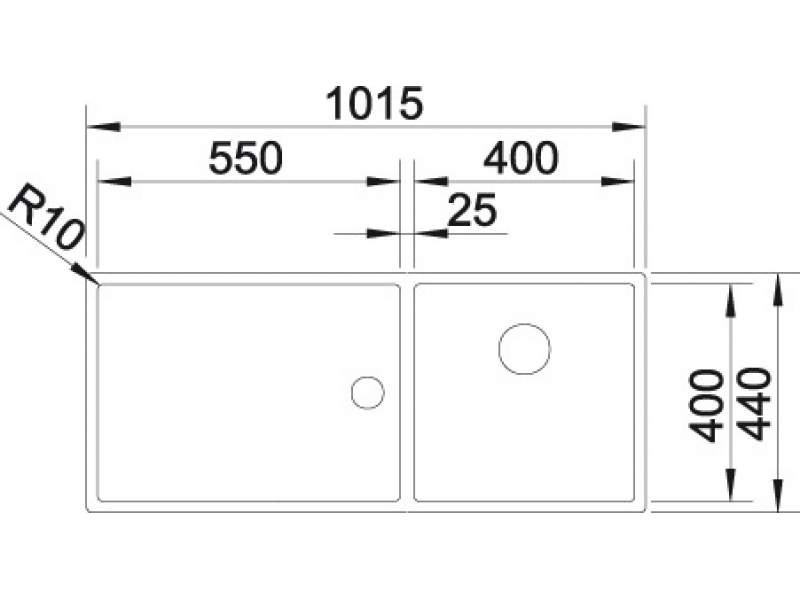 Купить Мойка Blanco Claron 400/550-T-IF 517232 (517233), левая/правая