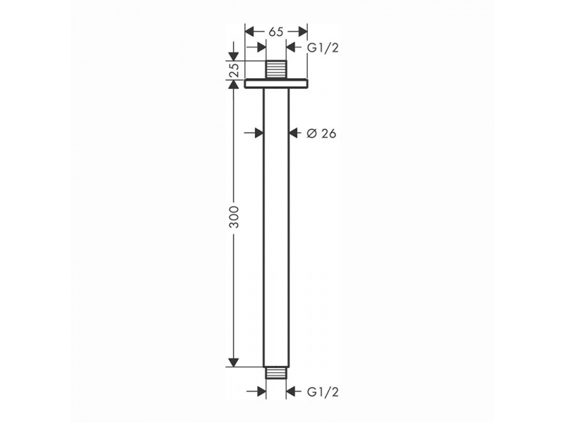 Купить Держатель верхнего душа Hansgrohe Vernis Shape, 30 см, матовый черный, 26407670