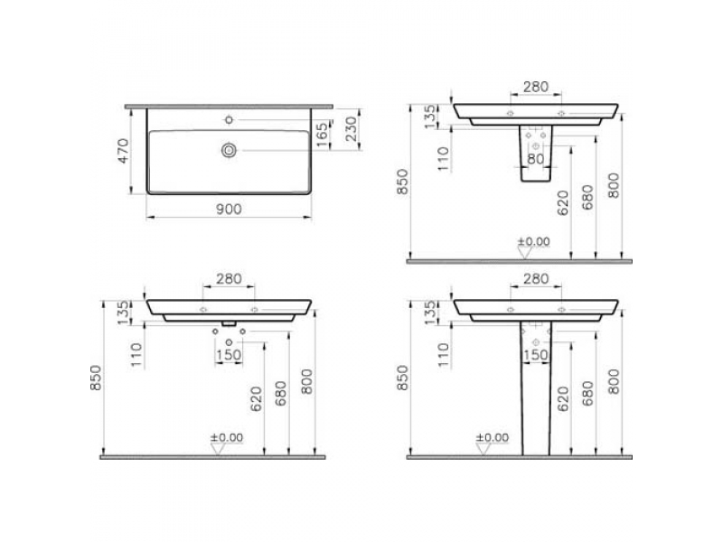 Купить Раковина Vitra T4 4454B003-0001