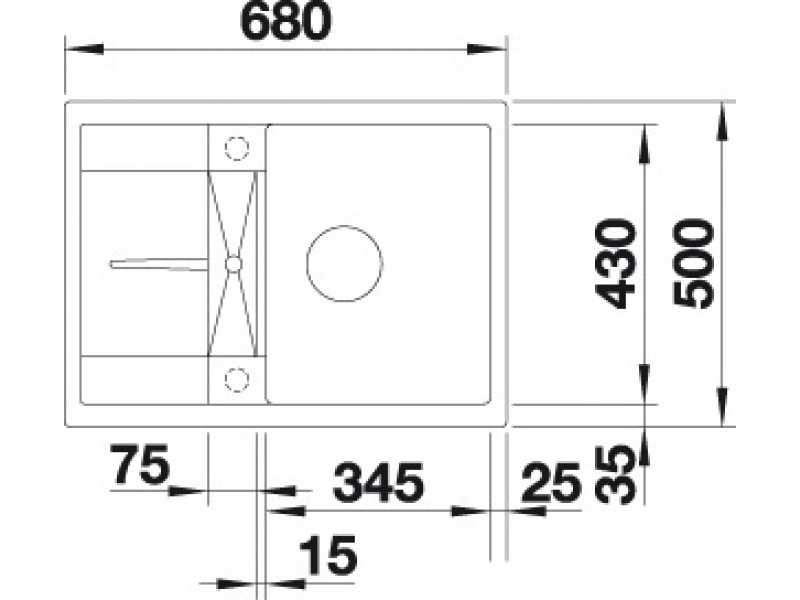 Купить Мойка Blanco Metra 45S Compact, 519581, кофе, SILGRANIT, 68 x 50 x 19 см