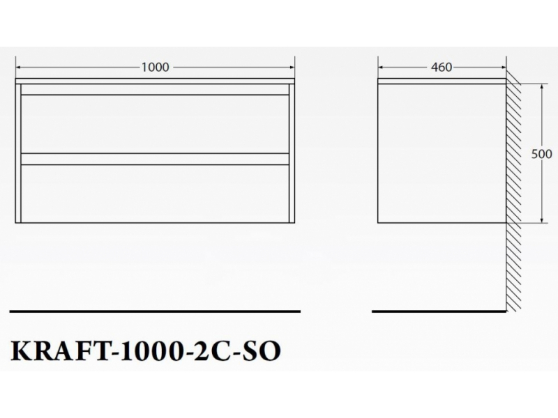 Купить Тумба под раковину BelBagno Kraft KRAFT-1000-2C-SO-RT, подвесная