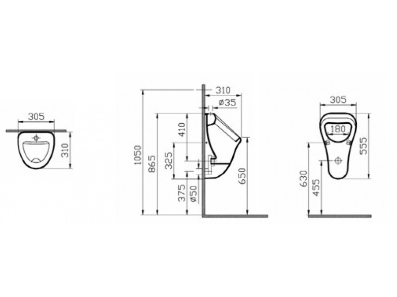 Купить Писсуар Vitra Arkitekt 6201B003-0199, белый