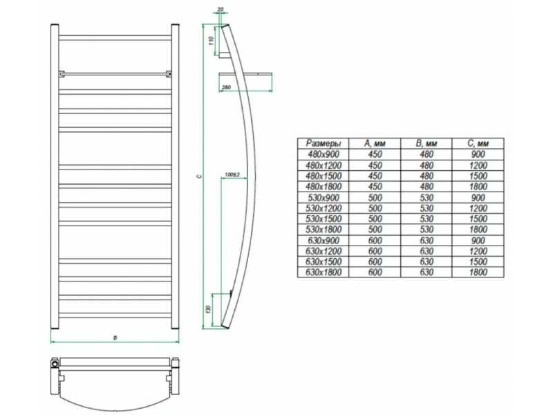 Купить Полотенцесушитель водяной Grota Vela 48 x 90 см, ширина 48 см, высота 90 см, матовый