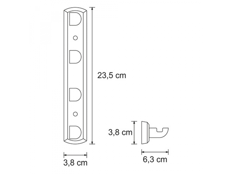 Купить Крючок настенный WasserKRAFT Kammel K-8374WHITE, 4 крючка