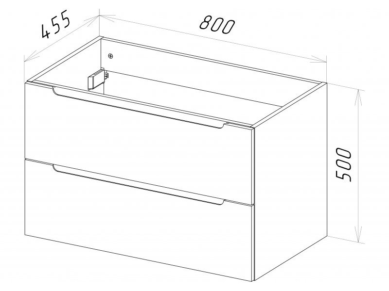 Купить Тумба под раковину BelBagno, 80 см, Bianco lucido, Etna-800-2C-SO-BL-P