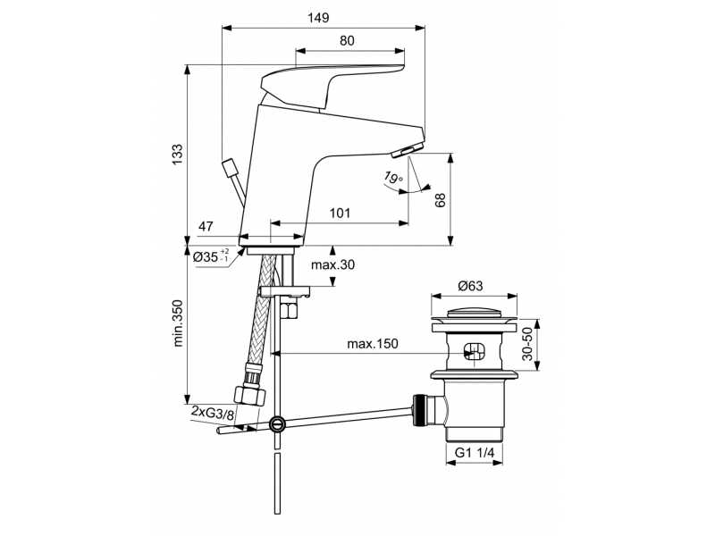 Купить Смеситель Ideal Standard Ceraflex для раковины, хром, B1708AA