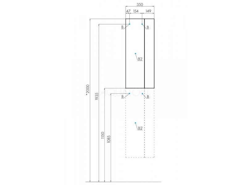 Купить Шкаф Aquaton Терра 35 см, цвет дуб кантри/антрацит, 1A247503TEKA0