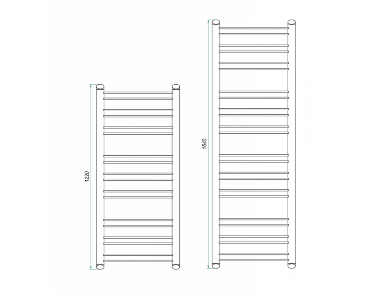 Купить Полотенцесушитель водяной Grota Grande 55 x 122 см, ширина 55 см, высота 122 см, полированный