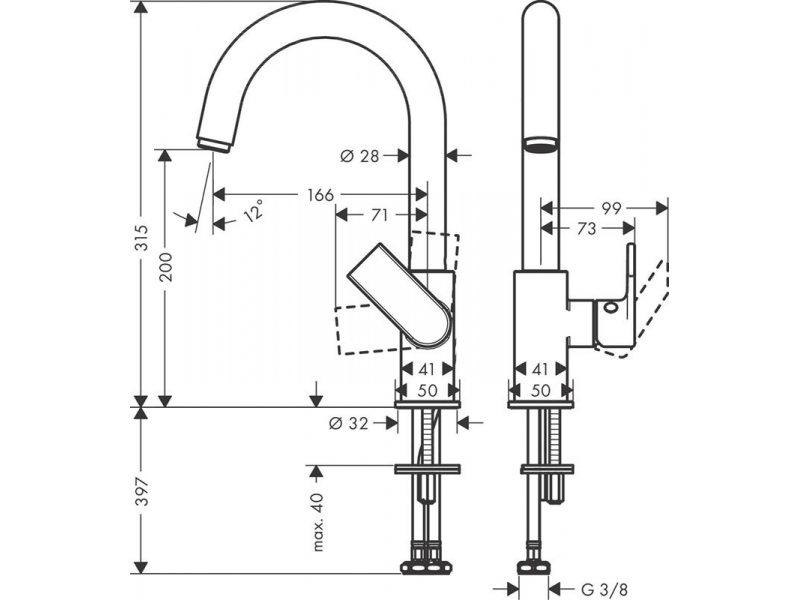 Купить Смеситель Hansgrohe Vernis Shape для раковины, хром, 71564000