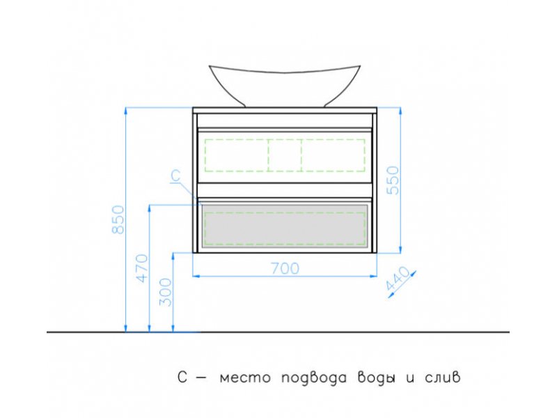 Купить Тумба под раковину Style Line Монако 70 ЛС-00000623 Plus, 70 см, подвесная, осина белый/белый лакобель