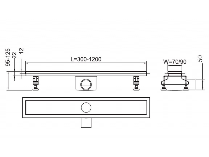 Купить Душевой трап RGW SDR-01-Q 100х9см, 21210110-02