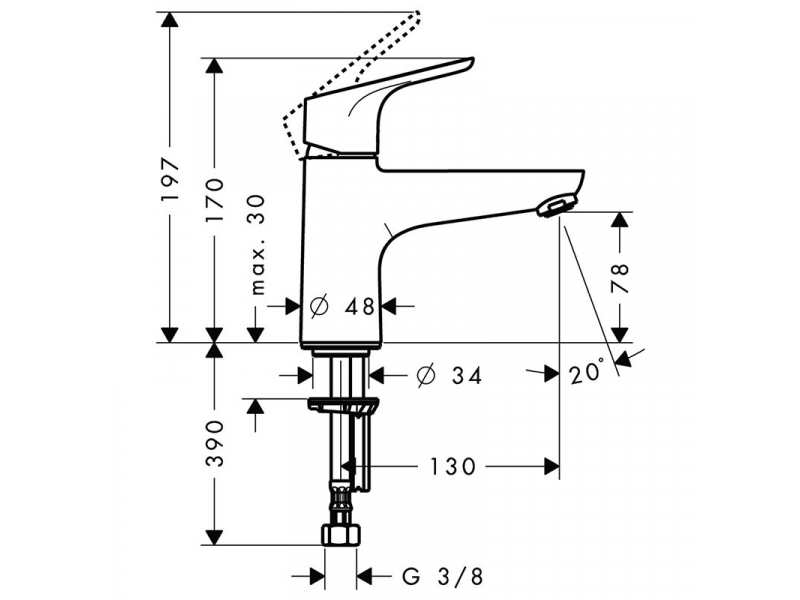 Купить Смеситель Hansgrohe Focus Monotrou 31931000 для ванны (расход воды 20 л./мин.)