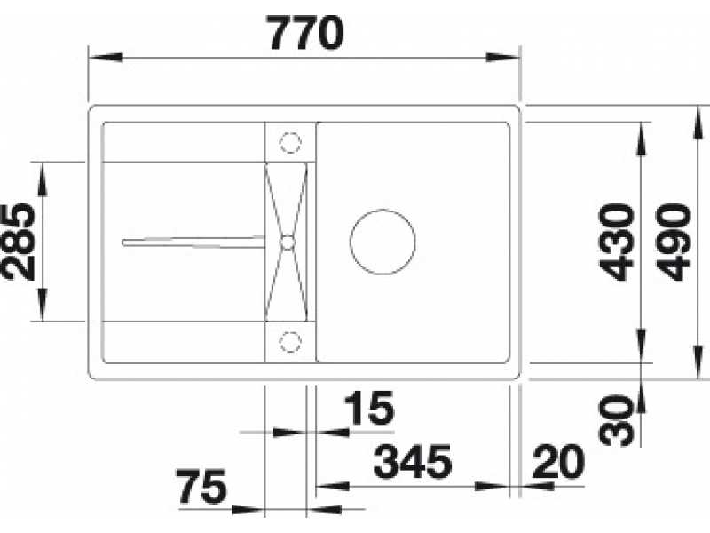 Купить Мойка Blanco Metra 45 S-F, 519082, SILGRANIT, алюметаллик, 77 x 49 см