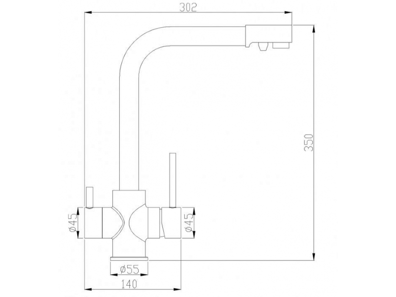 Купить Смеситель Zorg Steel Hammer SH 552 SATIN для кухни под фильтр, матовая нержавеющая сталь