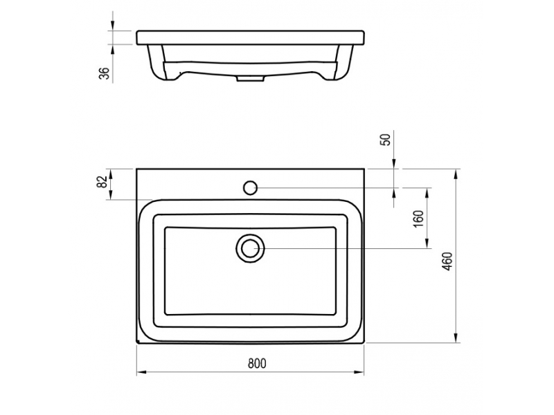 Купить Раковина Ravak Comfort 80 см, белый, XJX01280001