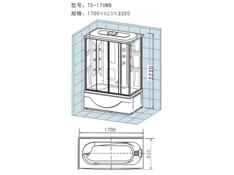 Купить Душевой бокс Appollo TS-170WВ 171 x 91 см