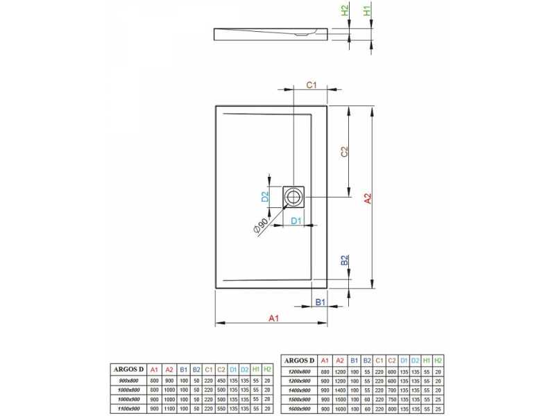 Купить Поддон для душа Radaway Argos D, 150 x 90 см, прямоугольный, 4AD915-01