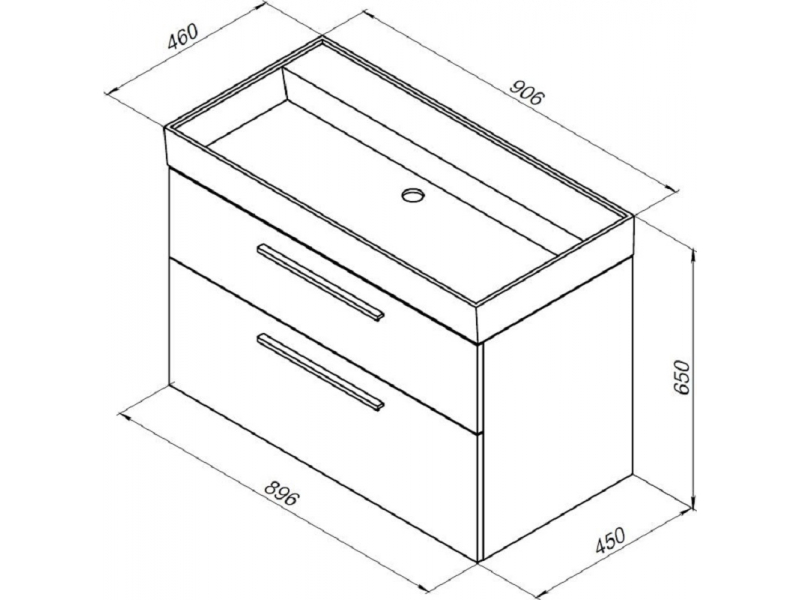 Купить Тумба под раковину Aquanet Nova Lite 90, 2 ящика, белый глянец (242276)