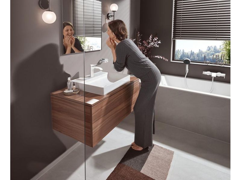 Купить Смеситель для раковины Hansgrohe Vivenis, с донным клапаном, белый матовый, 75020700