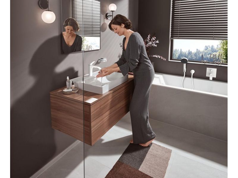 Купить Смеситель для раковины Hansgrohe Vivenis, с донным клапаном, белый матовый, 75020700