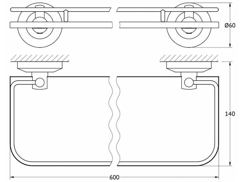 Купить Полка FBS Standard STA 016 длина 60 см