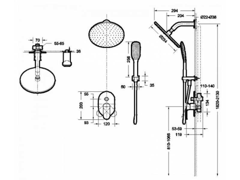 Купить Душевая система Bravat Gina хром, F865104C-A-ENG