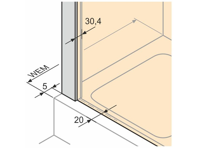 Купить Боковая стенка Huppe X1 140503.069.321, 190 х 80 см