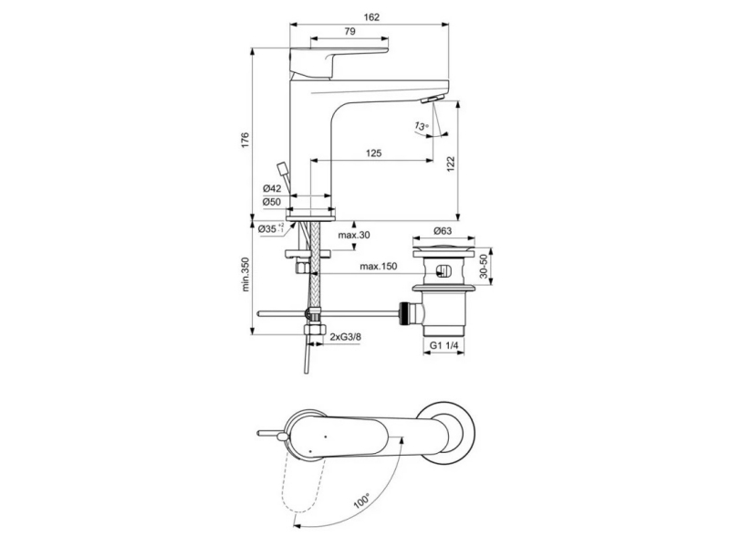 Купить Смеситель Ideal Standard Cerafine Model O для раковины, хром, BC702AA