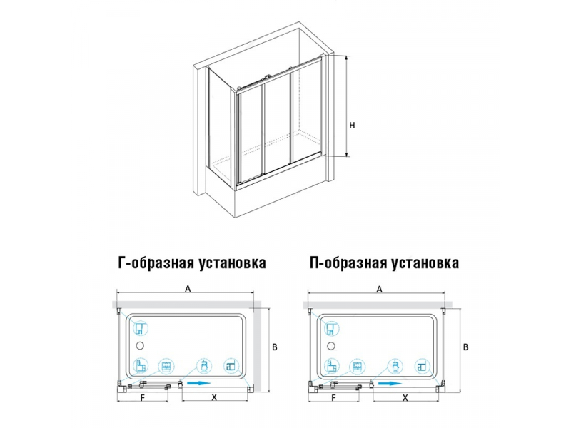 Купить Шторка на ванну RGW SC-81, 04118168-11, 160 x 80 x 150 см стекло прозрачное, хром