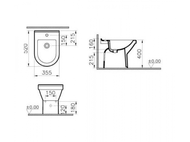 Купить Биде Vitra S50 5305B003-0068 напольное