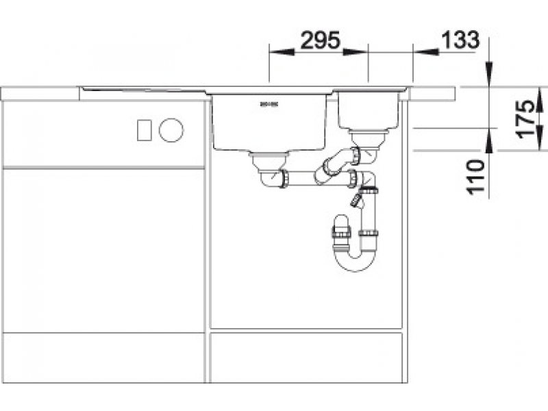 Купить Мойка Blanco Axis III 6S-IF 522104, нержавеющая сталь, чаша справа, 100 x 51 см