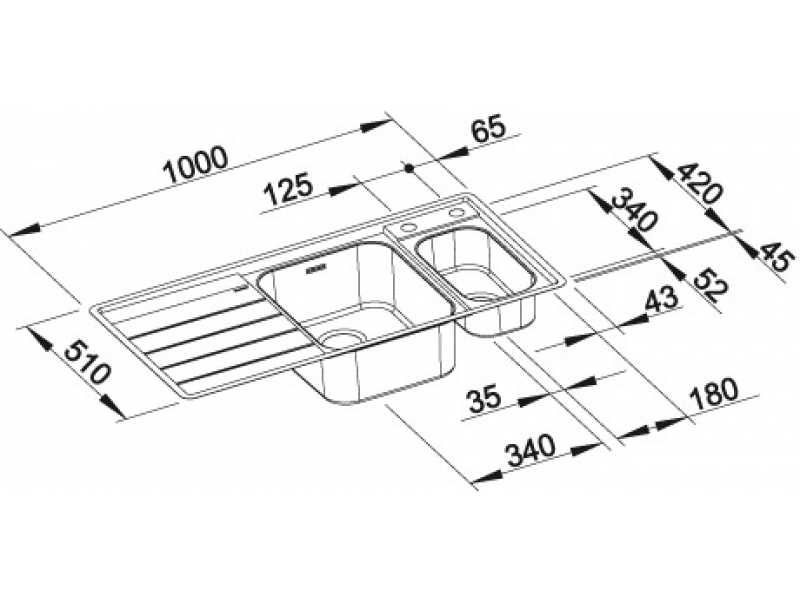 Купить Мойка Blanco Axis III 6S-IF 522104, нержавеющая сталь, чаша справа, 100 x 51 см