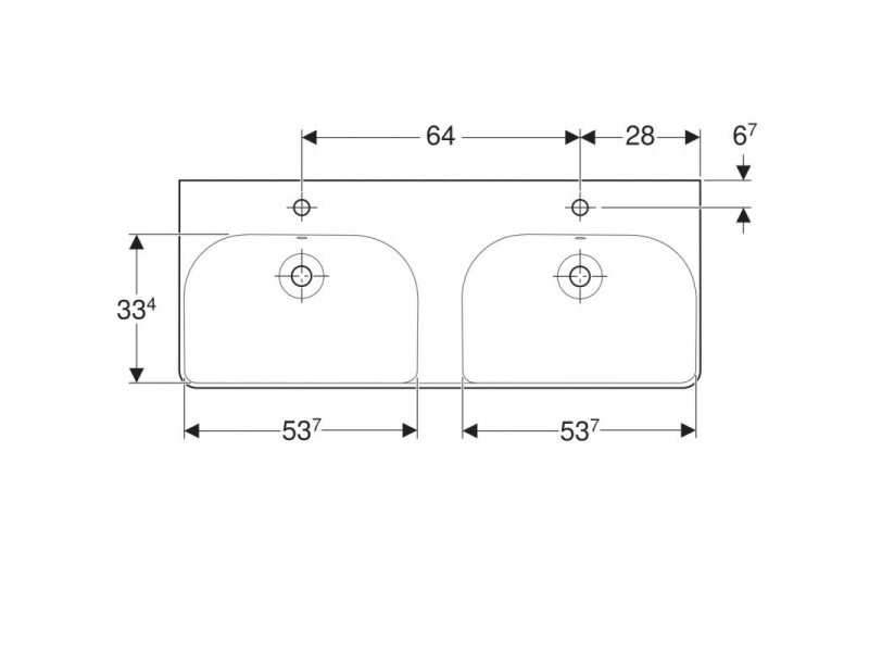 Купить Раковина Geberit Smyle Square 500.223.01.1, двойная, 120 х 48 см, белая