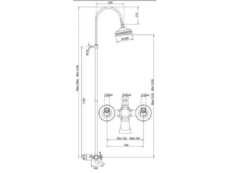 Купить Душевая система Bandini Antica 663820PN06, никель