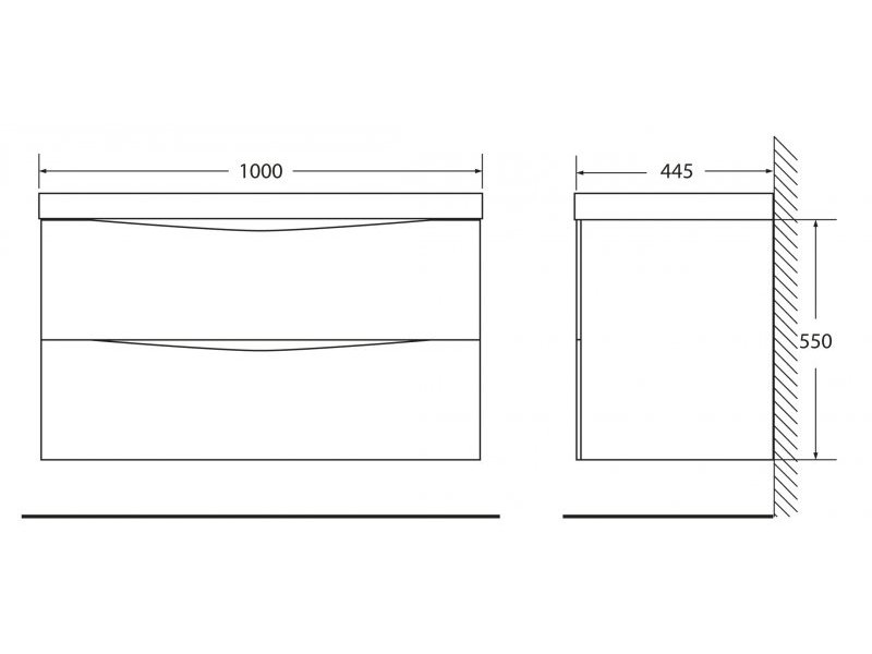 Купить Тумба под раковину BelBagno Marino MARINO-1000-2C-SO-RW-P, 100 х 44,5 х 55 см, Rovere Moro - темно-коричневый