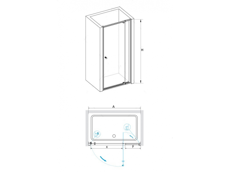 Купить Душевая дверь RGW PA-02B, 04080207-14, 70 х 185 см распашная, черный