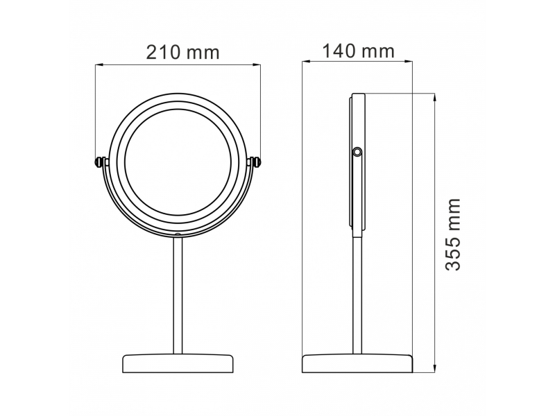 Купить Настольное косметическое двустороннее зеркало WasserKRAFT K-1003 с 3-х кратным увеличением