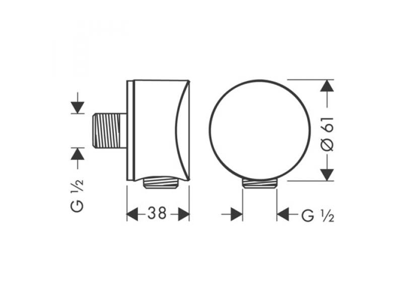 Купить Шланговое подсоединение Hansgrohe FixFit S, хром, 27453000